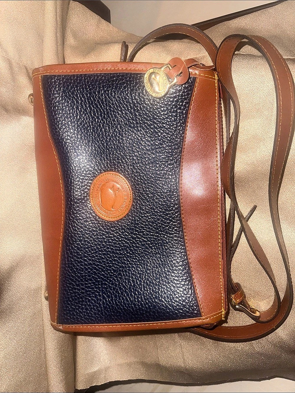 Dooney & Bourke Blue & Brown Crossbody Bag